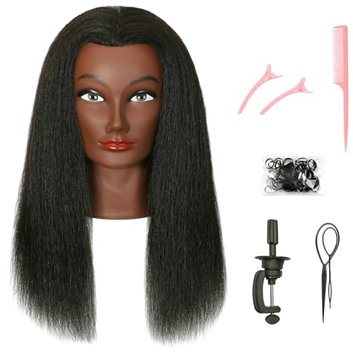 FUTAI 100% Human Hair Mannequin Head 22" with Stand