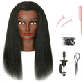 FUTAI 100% Human Hair Mannequin Head 22" with Stand