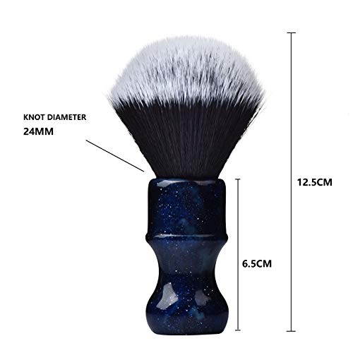 JEQUIL&CORENVEO Luxury Synthetic Shaving Brush With Aesthetic Resin Handle, 24mm Extra Dense Knot