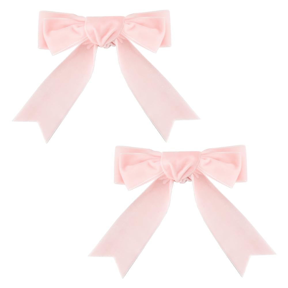 Small Bow Hair Clips for Women Velvet Hair Bows for Girls Clip Pink Bow Barrette Hair Bow Accessories Clip Side Hair Clip Bow Decorative Hair Clips for Thin Thick Hair 2 Pack Bowknot Hair Clip