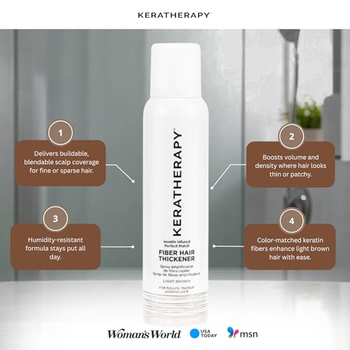 Keratherapy Keratin Hair Thickener Spray Light Brown 4oz