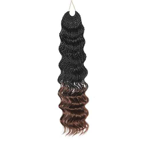 Wavy Senegalese Twist Crochet Braids 6packs/lot 22Inch 35Strands/Pack Synthetic Crochet Hair Curly Twist Braiding Hair (22 Inch, T30#)