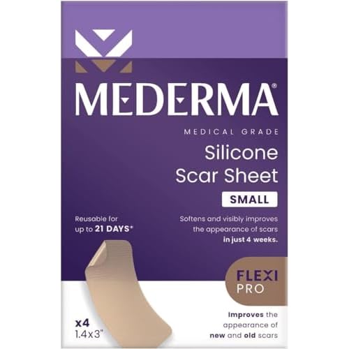 Mederma Scar Gel Treats Old and New Scars, 0.70oz and Silicone Scar Sheets Improves Scars Appearance, 4 Count
