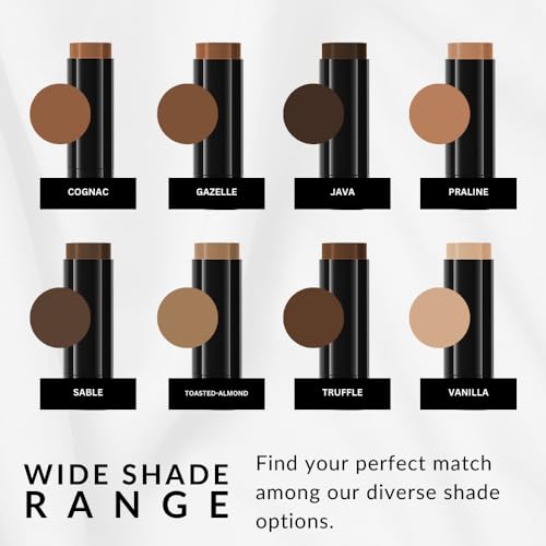 Flori Roberts Base Strokes Crème Foundation Stick - Toasted Almond, Full Coverage for Deep Skin Tones, Long Lasting Makeup, Natural Finish