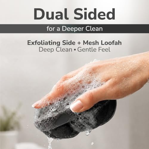 SILKLE Double-Sided Silicone Loofah - Soft & Exfoliating, 2 Pack