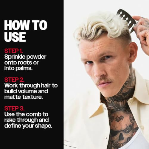 Slick Gorilla Hair Styling Powder Gift Set for Men with Comb - Matte Finish, 0.70 oz