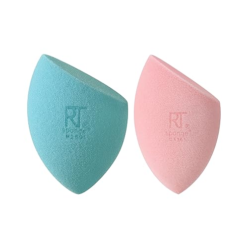 Real Techniques Miracle Mattifying Makeup Sponge Duo, Matte Finish, Cloud Skin, Full Coverage Foundation & Powder Makeup Blending Sponges for Oily Skin, Cruelty & Latex-Free Foam, 2 Count