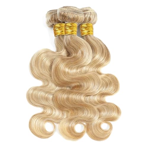 Fridnae Ombre Body Wave Human Hair Bundles - 3 Toned Blonde Virgin Brazilian Extensions 12-34 Inch