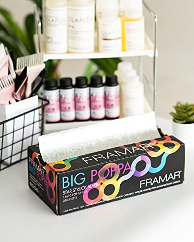 Framar Big Poppa Silver Pop Up Hair Foils, 250 Sheets 10x14"