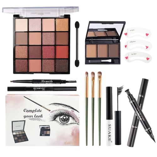 16-Color Eyeshadow Palette Makeup Kit with Brushes & Eyeliner