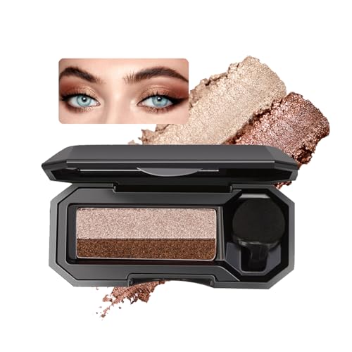 Dual Color Eyeshadow,Waterproof Glitter Eye Shadow,Smooth Texture Highly Pigmented Dual-Color Eyeshadow Shimmer Long Lasting For Eye Makeup(02#)