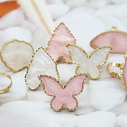Nail Art Palette Ring Set - 2 Pcs Heart & Square Mixing Trays