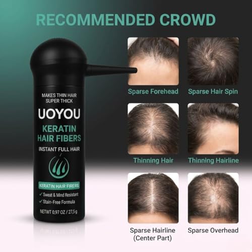 Hair Building Fibers for Thinning Hair - Keratin Fibers Black 27.5g
