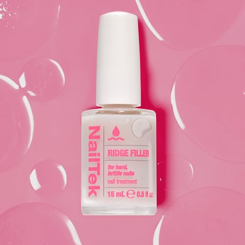 Nail Tek Formula 3 Ridge Filler Base Coat & Nail Strengthener, 0.5 fl oz