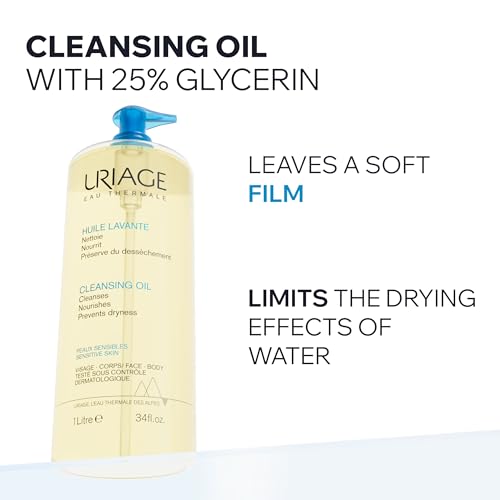 Uriage Cleansing Oil With Glycerin 25%, 2-In-1, Gently Cleanses & Moisturizes, Foaming Shower Oil For The Whole Family, Face & Body, Lovely Fragrance, Soap-Free, Physiological Ph, Sensitive Skin