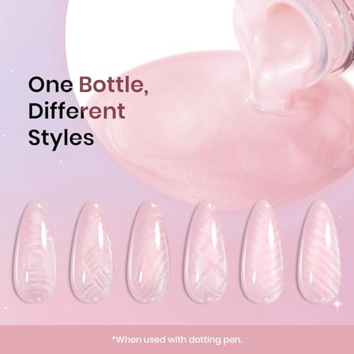 beetles Builder Gel 6 Colors 7 in 1 Strengthener Gel with Pearl Pink Gel Liner Nail Polish