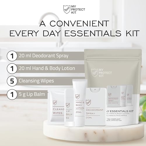 Travel Hygiene Kit - 8-Piece Personal Care Set with Wipes & Deodorant