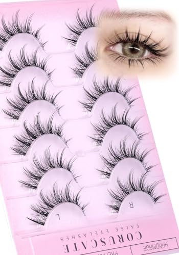 Natural Anime Eyelashes 15mm Clear Band Wispy Spiky Lashes