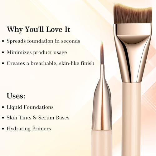 Molain 2-Pack Flat Foundation Brush for Liquid Makeup