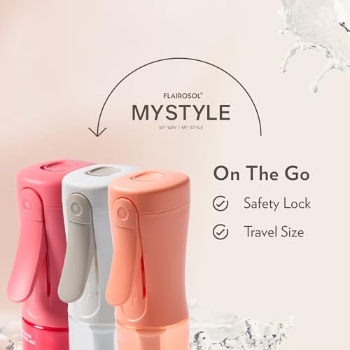 FLAIROSOL MyStyle, Spray Bottle for Hair- 3 Pack Small Travel Spray Bottle, Ultra Fine Continuous Water Mist for Face, Hairstyling, Salon, Cleaning, Beauty, Toners, Hydration & Makeup, 3.04oz / 90ml