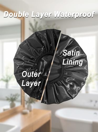 Auban Extra Large 16" Shower Cap with Satin Lining