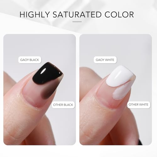 GAOY Black & White Gel Nail Polish Set - 2 Pcs 16ml UV Gel Polish Kit