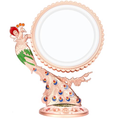 Makeup Mirror with Lights and 1X/7X Magnification, Phoenix Hand Crafted Baroque Style Vanity Mirror, Gifts for Women Her Anniversary Birthday Gifts for Women, Aethetic Home Decor (Rose Gold Phoenix)