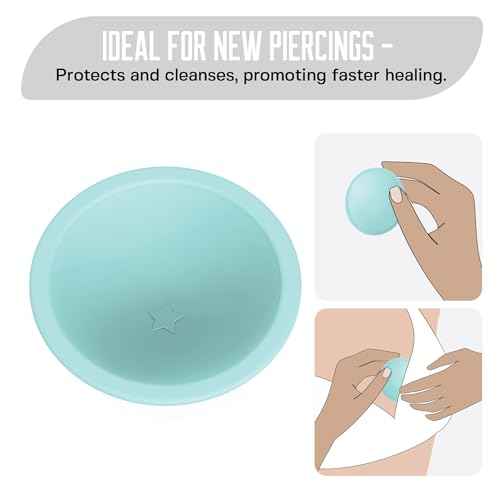Base Laboratories Nipple Piercing Aftercare Soaker Set | Hands-Free Nipple Piercing Cleaner | Nipple Piercing Kit for Women | Cracked Nipple Care | 2 Silicone Cups