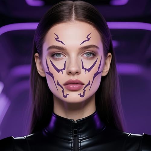Purple Anime Cosplay Temporary Tattoo Stickers