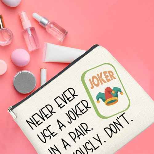 Funny Makeup Bag Mahjong Gifts for Women, Mahjong Lover Gifts Cosmetic Bag Zipper Makeup Pouch