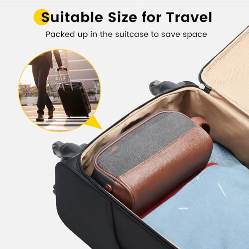 Vorspack Grey Canvas Toiletry Bag - Water Resistant Travel Organizer