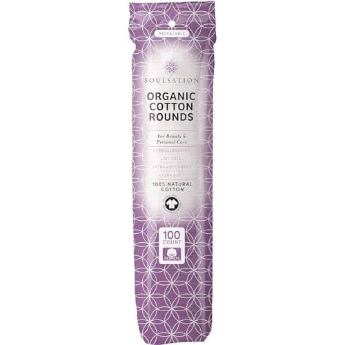 Organic Cotton Rounds, Bulk 1200 Count - Makeup Remover Pads for Face, Lint-Free