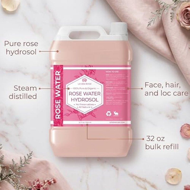 Leven Rose Pure Rose Water 32 oz Hydrating Toner Mist