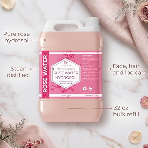 Leven Rose Pure Rose Water 32 oz Hydrating Toner Mist