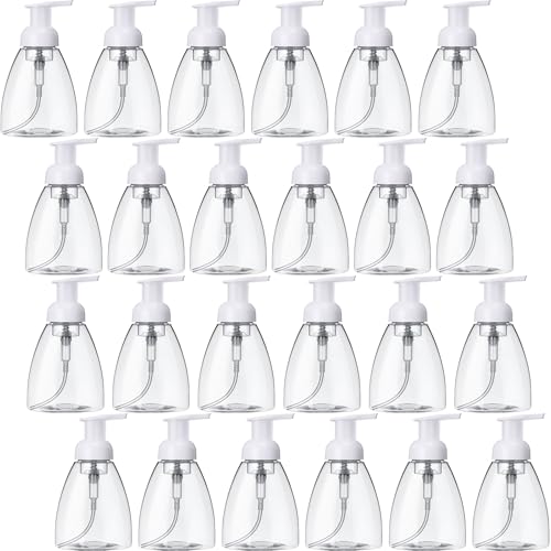 eBoot 24 Pcs Foaming Soap Dispenser Foaming Pump Bottle Travel Hand Soap Pump Foam Dispenser Bottle Plastic Press Bottles Empty Refillable Plastic Container for Liquid Shampoo (10 oz)