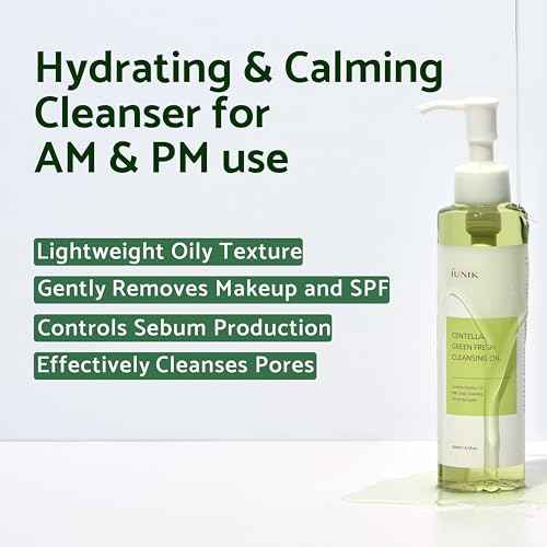 IUNIK Centella Asiatica Cleansing Oil - Pore & Sebum Control Oil Cleanser | Makeup & Sunscreen Remover for Women & Men Dry Oily Sensitive Acne-prone Skin Gentle Face & Body Wash Korean Skincare
