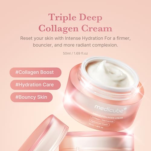 medicube Collagen Swirl Duo for Glowing, Fimer-Looking Skin: Collagen Jelly Cream 50ml and Triple Collagen Cream | Niacinamide, Hyaluronic Acid for Improving Skin's Moisture Barrier | Korean Skin Care