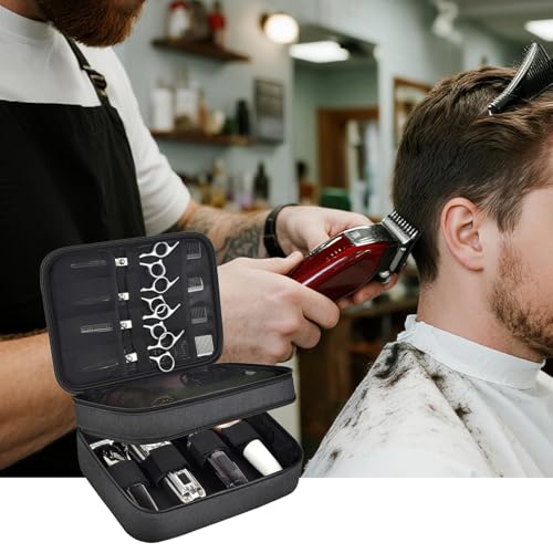 Barber Clipper Organizer Bag with Double-Layer Storage