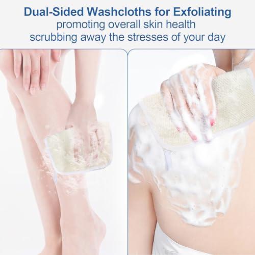 Exfoliating Washcloth 3-Pack, Dual-Sided Body & Face Scrubber