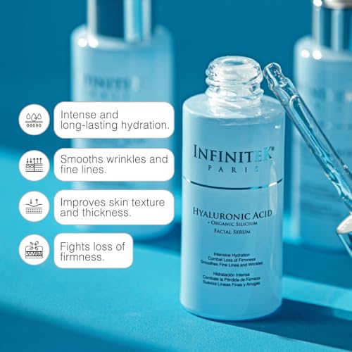 Infinitek Paris | Hyaluronic Acid Serum | Galentine¡¯s Gifts & Valentine¡¯s Day Gifts for Women | Facial Skin Care - Hydrating Hyaluronic Acid Face Serum with Organic Silicon | 1 fl oz / 30 ml