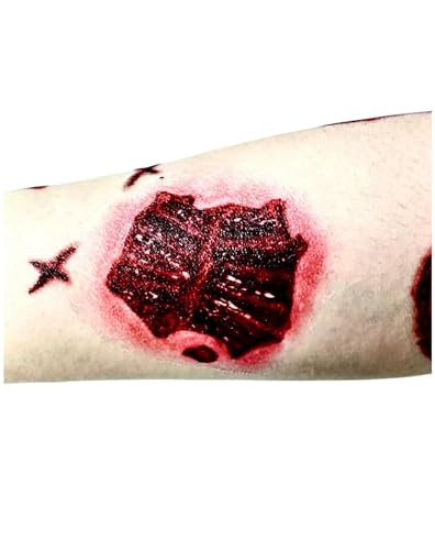 Halloween Scar Temporary Tattoos, 3D Waterproof Zombie Wound Stickers (30 Pack)