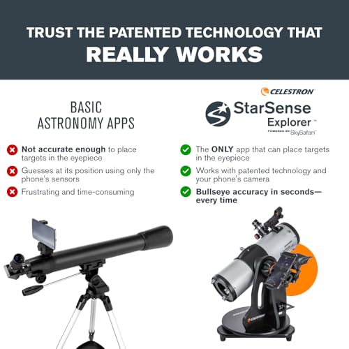 Celestron – StarSense Explorer 114mm Tabletop Dobsonian Smartphone App-Enabled Telescope – Works with StarSense App to Help You Find Nebulae, Planets & More – iPhone/Android Compatible