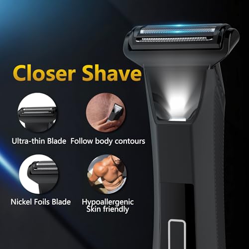 Bomic 2-in-1 Body Hair Trimmer for Men with Dual Blades