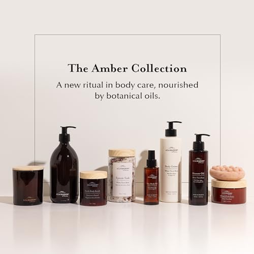 A La Maison Amber Jasmine & Santal Starter Kit - Shower Oil + Body Scrub ? Gently Exfoliates & Softens Skin ? French Formula, Plant-Based