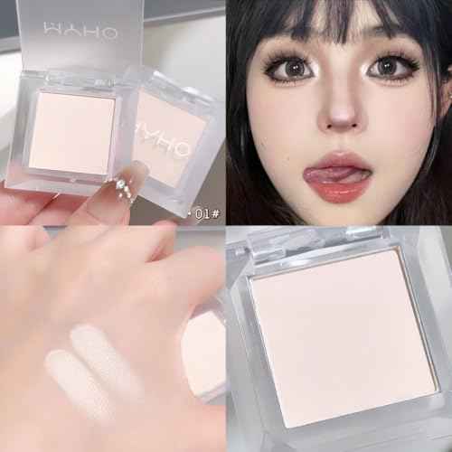 Single Light Beige Eyeshadow Palette, Matte Eyeshadow Highly Pigmented, Eye Brightener Eye Shadow Primers, Ultra-fine Powder Multiuse Blendable Eyeshadow Base Eyes Makeup