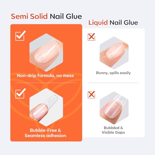 Modelones Quick-Dry Semi Solid Nail Glue for Press-On Nails, 10g