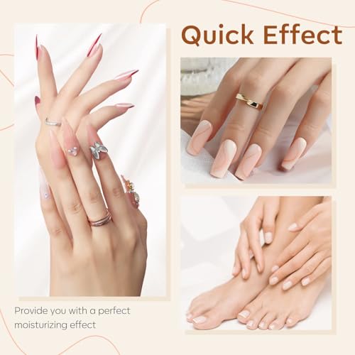 Modelones Milky White Cuticle Cream Softener & Nail Repair with Silicone Brush