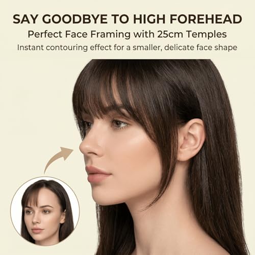French Bangs Clip-In Hair Piece with Temples Jet Black