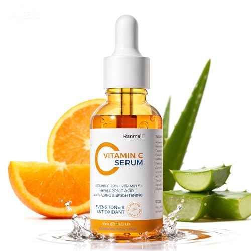 Vitamin C Facial Serum,Anti Aging & Wrinkle With Natural Vitamin C,Sodium Hyaluronate,Skin Brightening Face Serum for Dark Spots, Fine Lines & Wrinkles,All Type Skin Care 30ml/1fl.oz