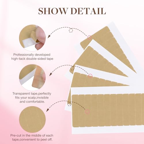 Hair Extension Tape - Double Sided Adhesive, 72pcs